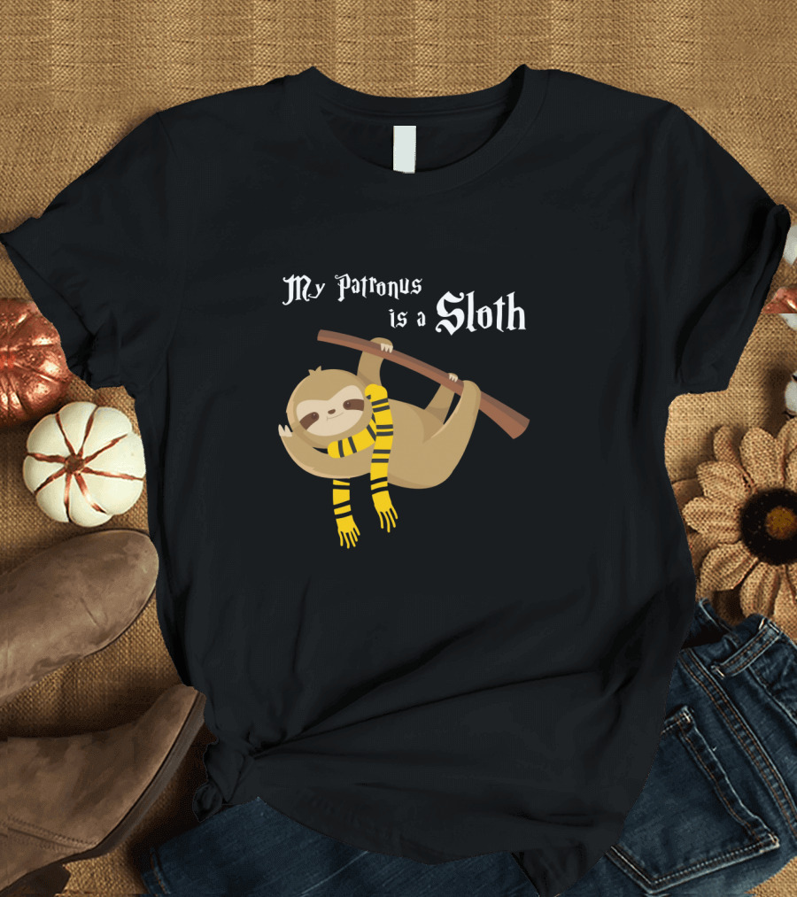 My Patronus is a Sloth Hogwarts Gryffindor Scarf Magic Creature T-Shirt