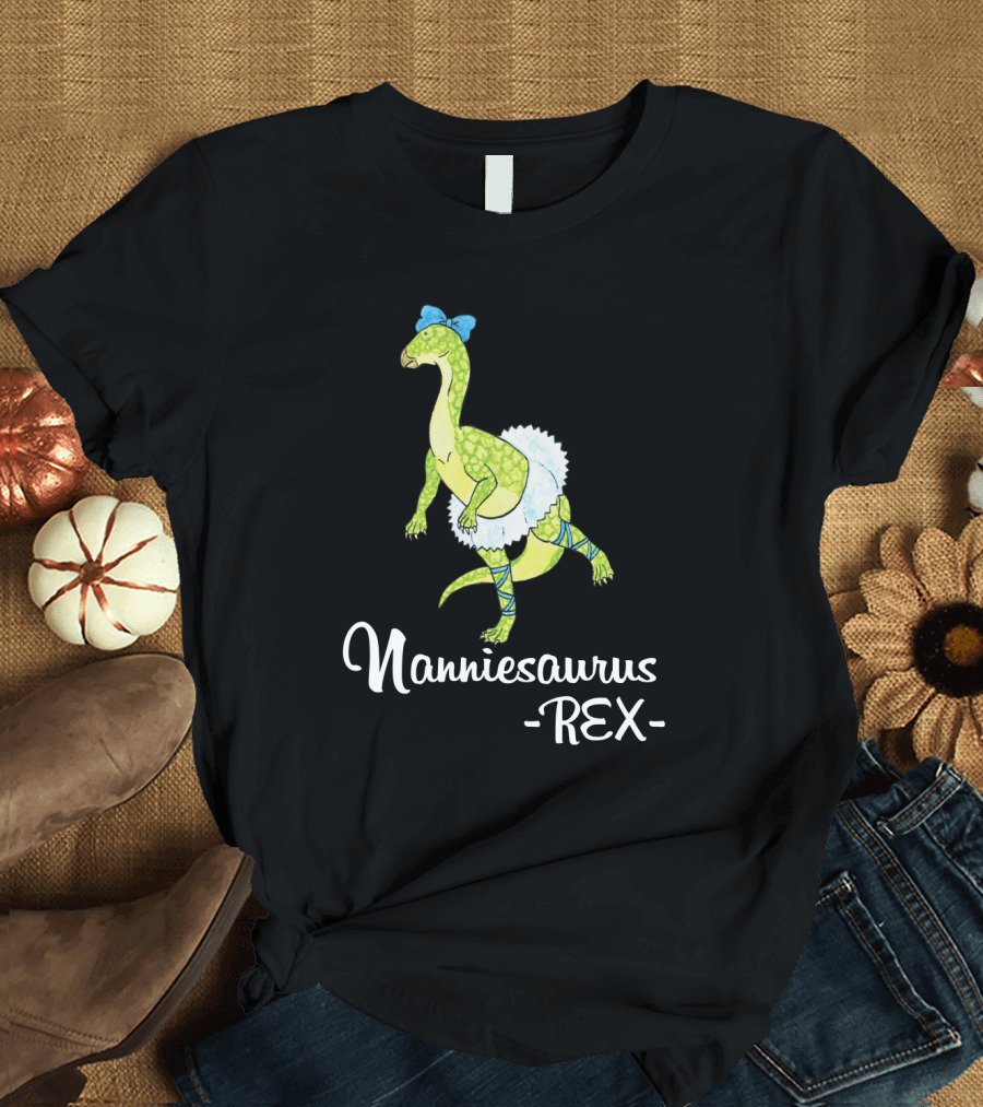 Nanniesaurus Rex Ballet Dancer Dinosaurs T-Shirt