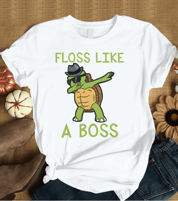 T-Shirt: Dabbing Turtle Floss Like a Boss with Hat and Sunglasses T-Shirt Dabbing Turtle Floss Like a Boss with Hat and Sunglasses T-Shirt