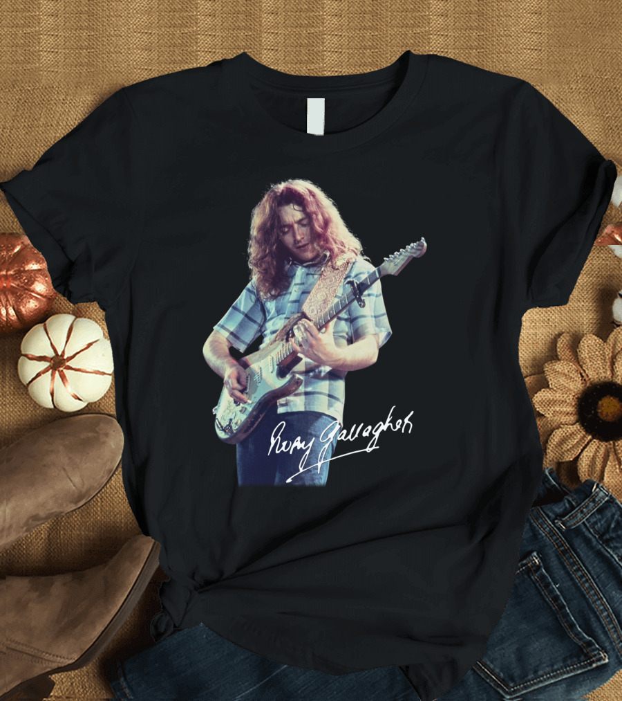 Rory Gallagher Iconic Guitarist with Signature Blues Performance T-Shirt
