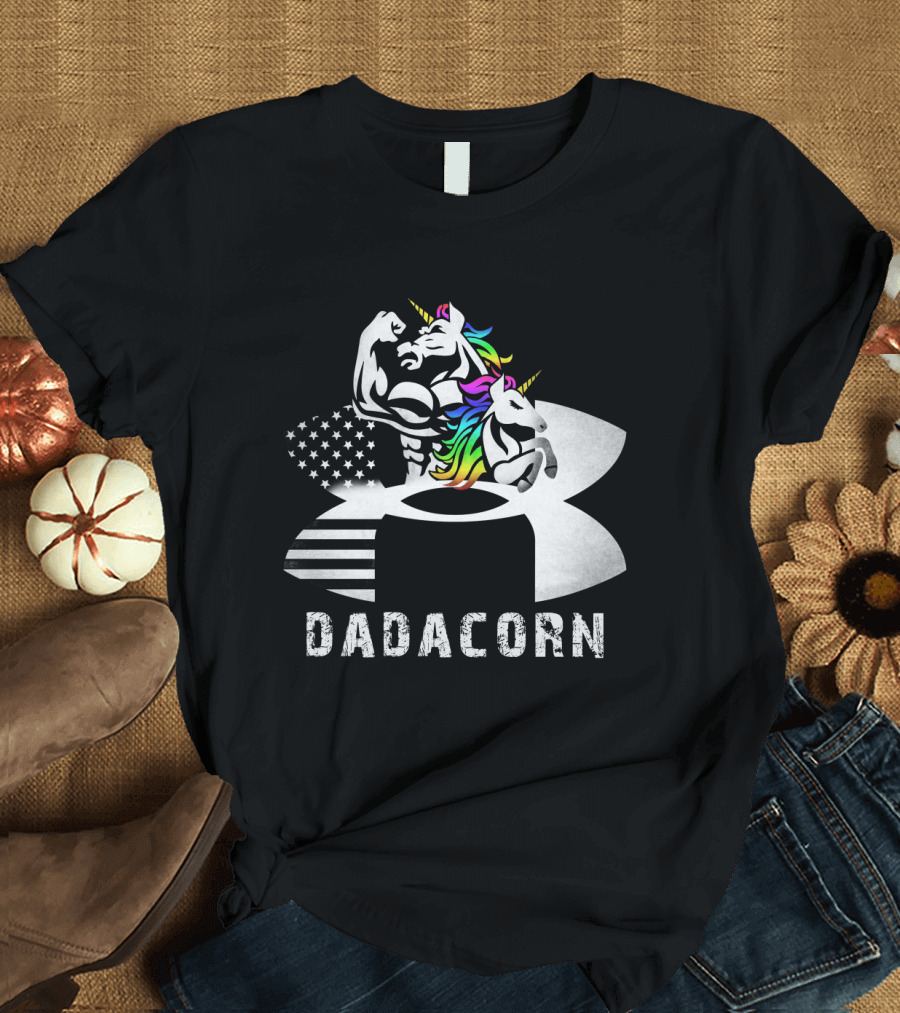 Dadacorn Unicorn Dad Flag Bald Eagle T-Shirt