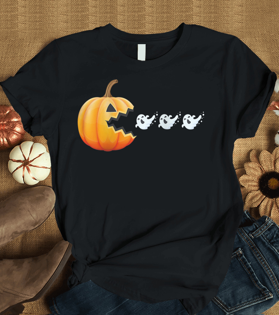 Funny Pumpkin Eating Ghosts Halloween Best T-Shirt