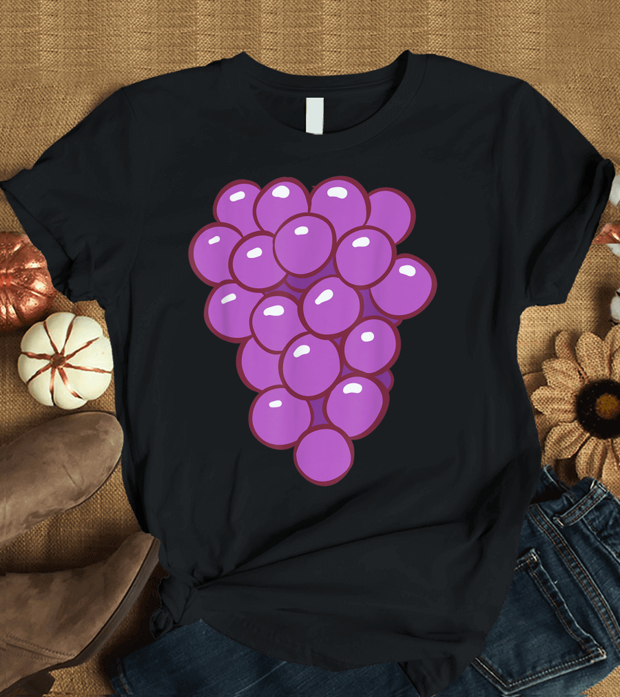 Funny Halloween Purple Grape Cluster T-Shirt