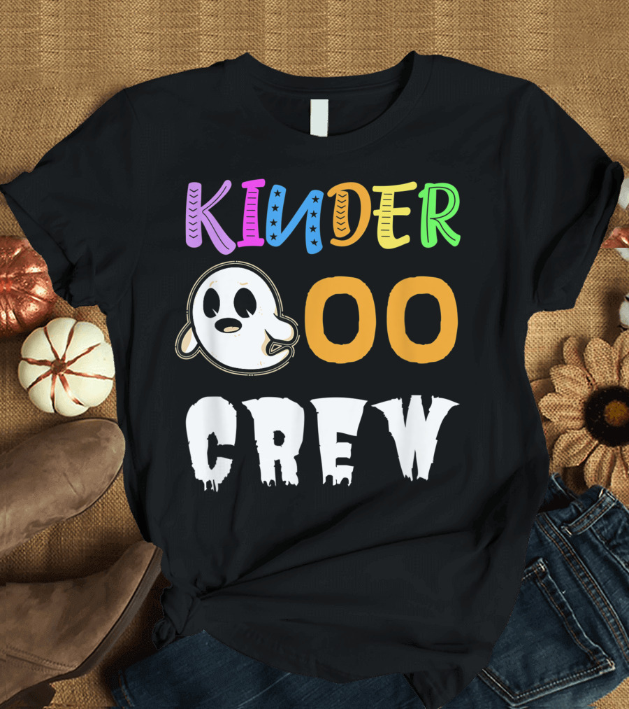 Kinder Boo Crew Halloween Kindergarten Teacher T-Shirt