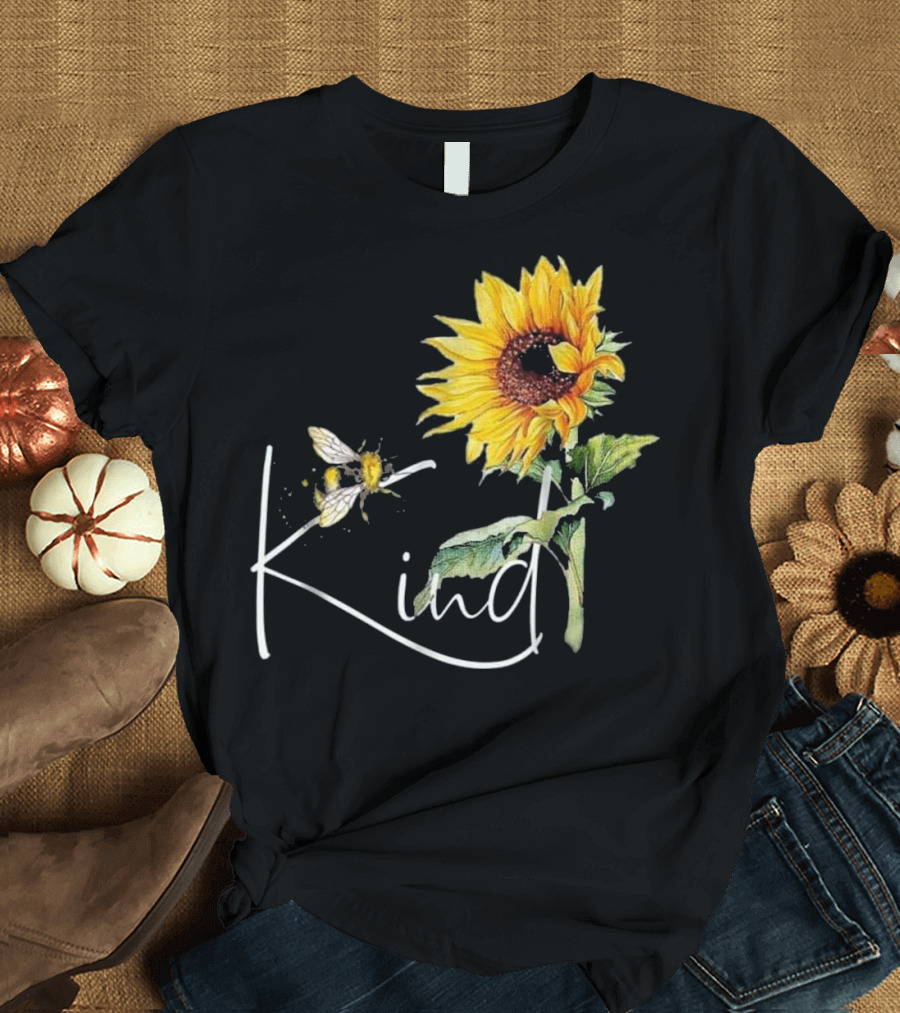 Kind Bee Sunflower Teacher T-Shirt