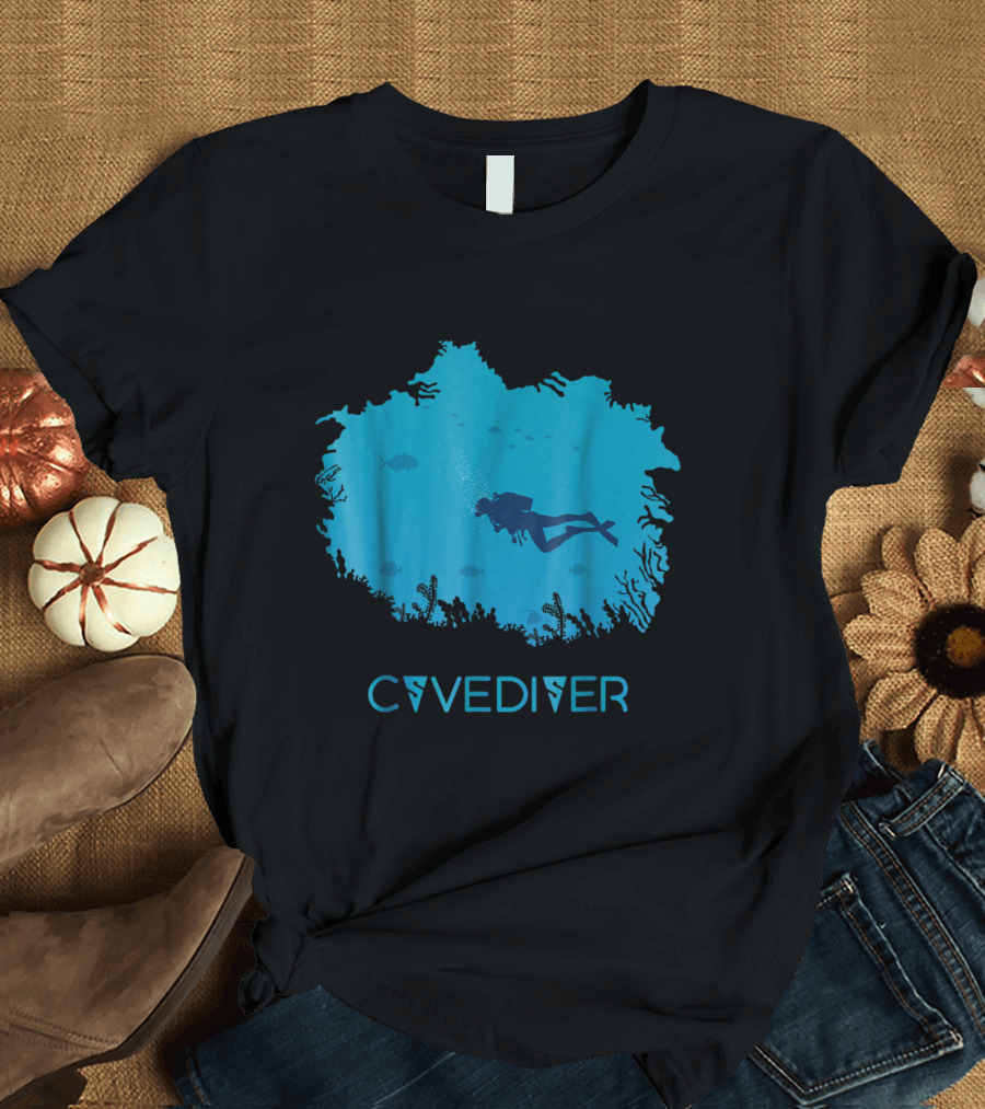 Cave Diver Underwater Exploration for Scuba Diver Instruction Adventure T-Shirt