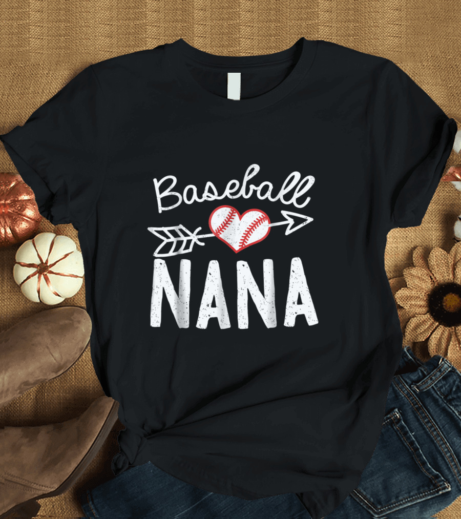 Heart and Arrow Baseball Nana T-Shirt
