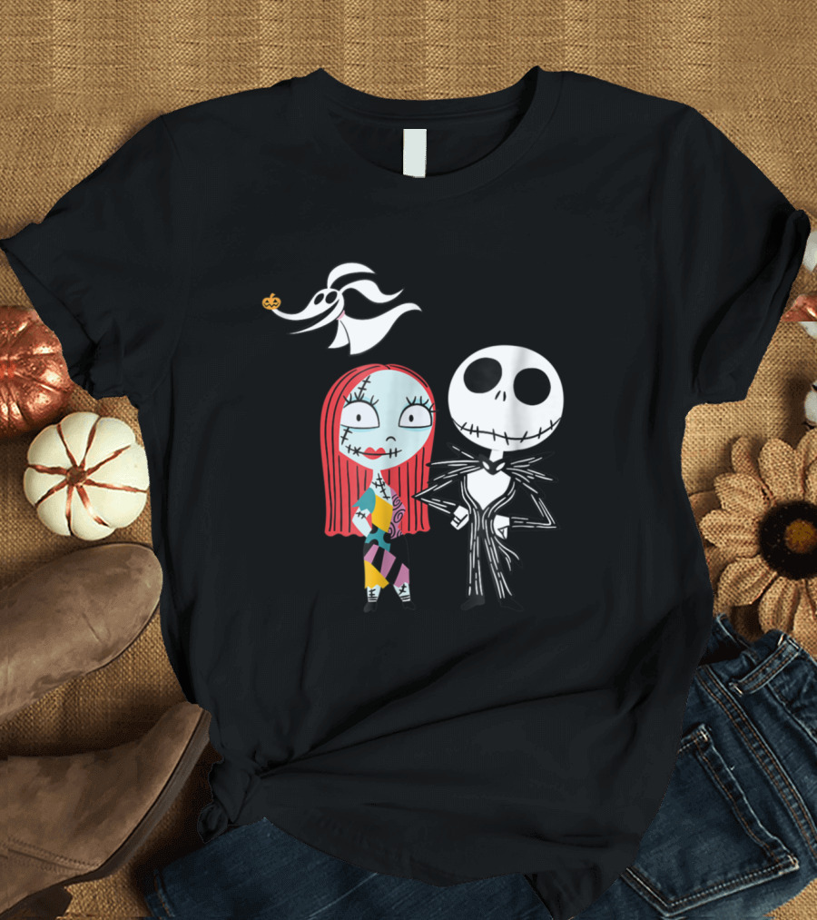 Disney Nightmare Before Christmas Jack Sally and Zero Ghost Dog T-Shirt
