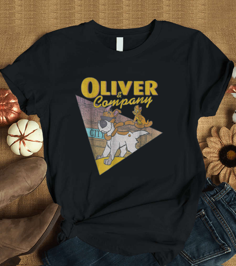 Oliver and Company Cool Dog and Cat City Adventure Vintage Disney T-Shirt