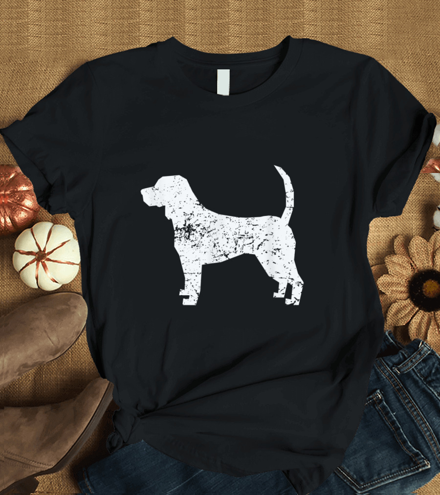 Distressed Beagle Silhouette Dog Profile T-Shirt