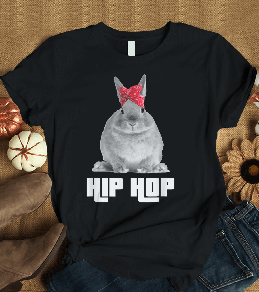 Hip Hop Bunny Rabbit with Red Bandana Gangsta Style Easter T-Shirt
