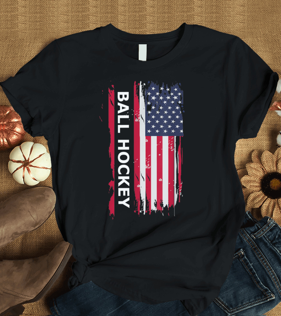 Ball Hockey American Flag T-Shirt