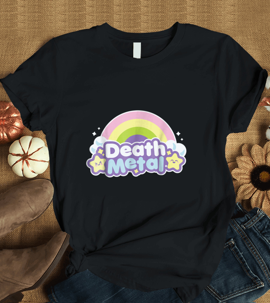 Death Metal Rainbow Pastel Stars Cute Aesthetic T-Shirt