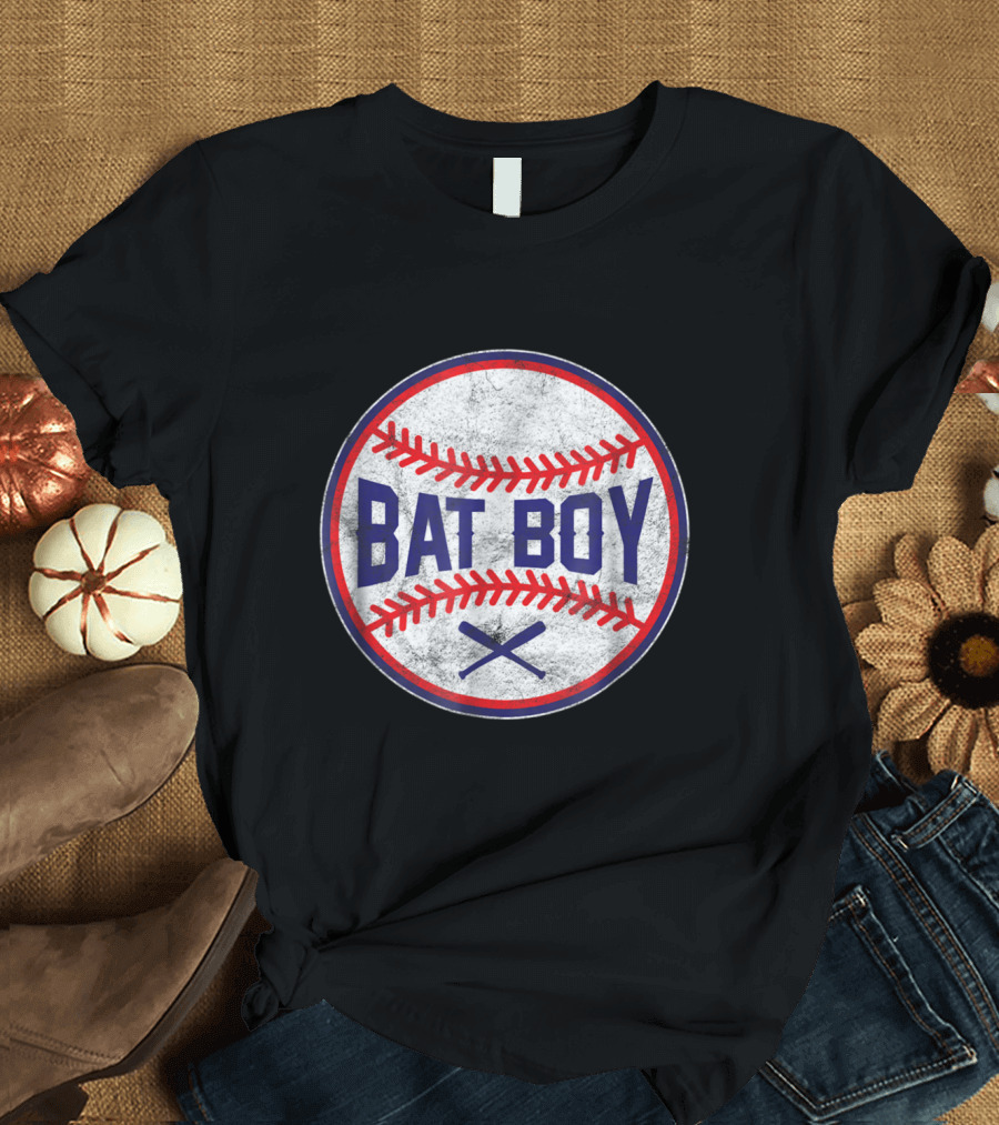 BAT BOY Baseball Classic Logo with Crossed Bats and Team Circle T-Shirt