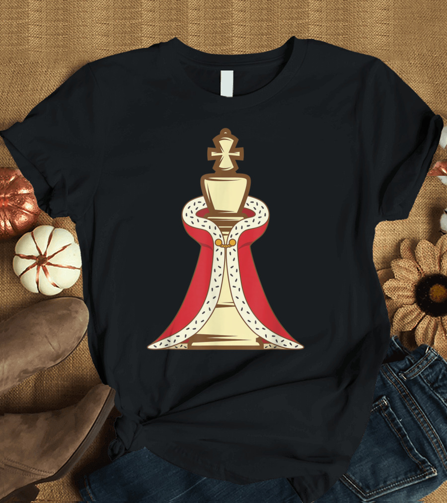 King Chess Piece Wearing Royal Red Cape Iconic T-Shirt