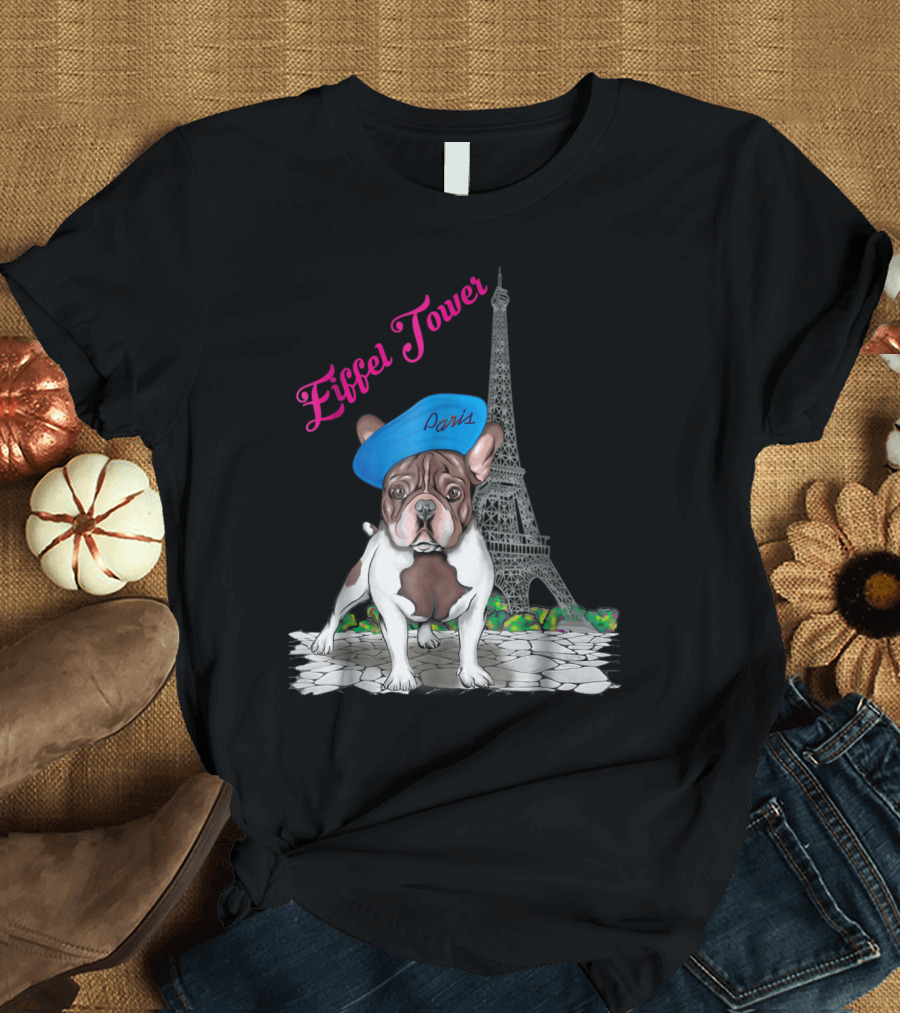 Eiffel Tower French Bulldog Paris Love T-Shirt