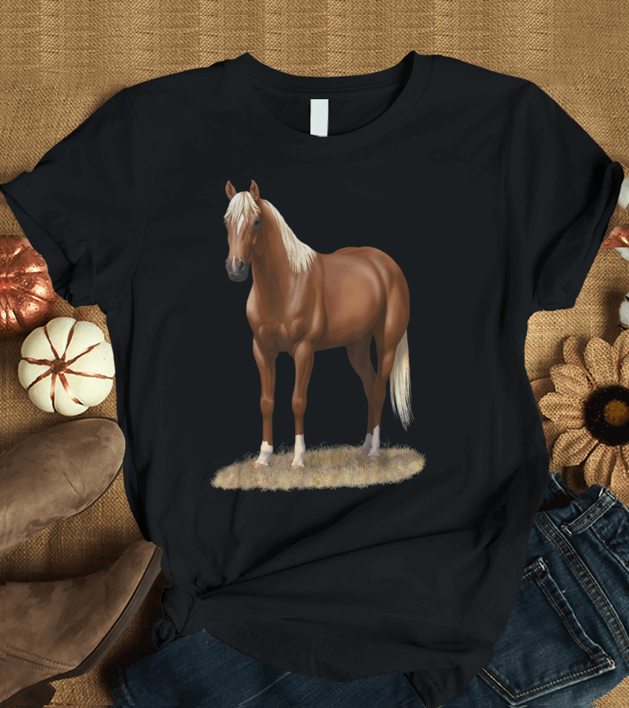 Chestnut Flaxen Sorrel Quarter Horse Grazing T-Shirt