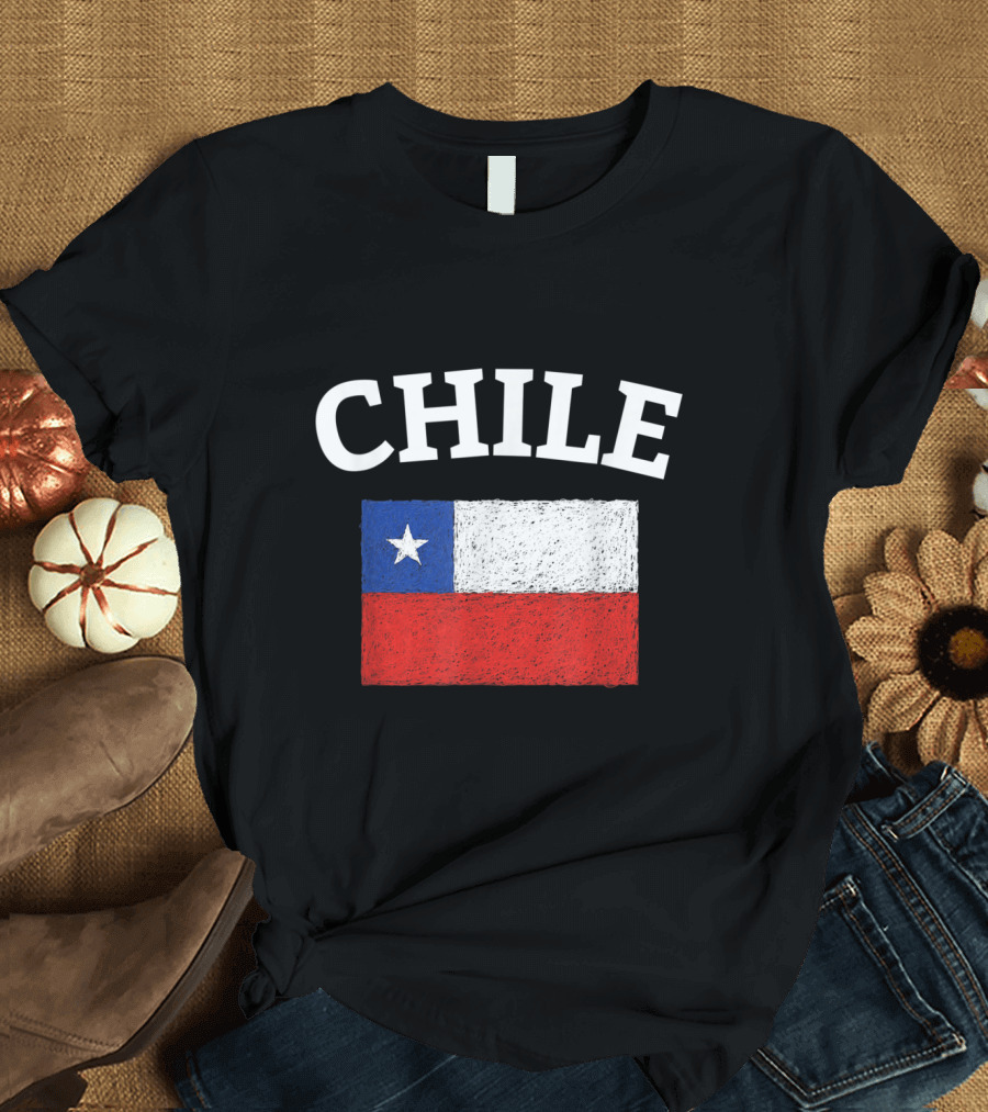 Chile Flag Soccer Football Genera Chilean T-Shirt