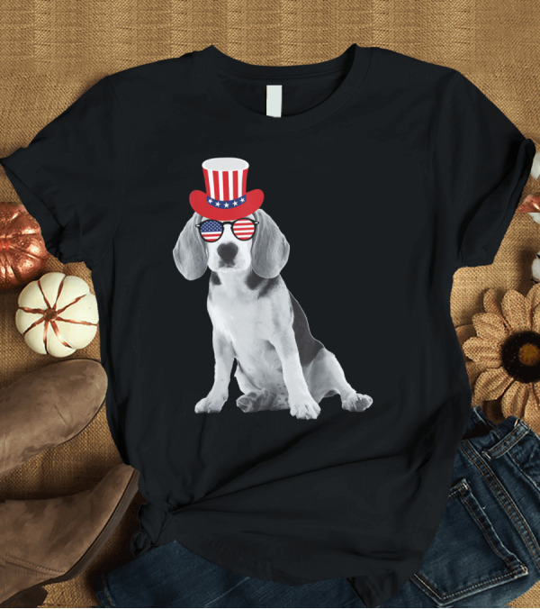 T-Shirt: Patriotic Beagle Fourth of July Dog Lovers T-Shirt Patriotic Beagle Fourth of July Dog Lovers T-Shirt