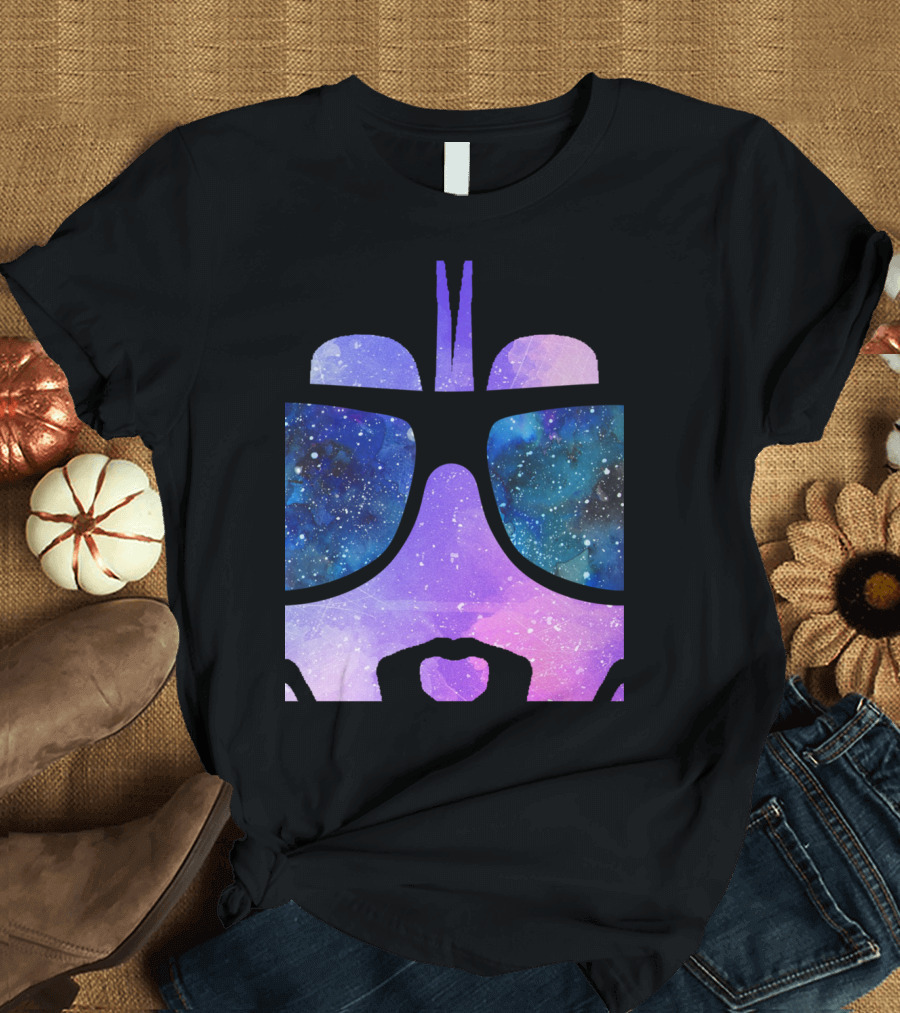 Galactic Husky Dog in Cosmic Sunglasses T-Shirt