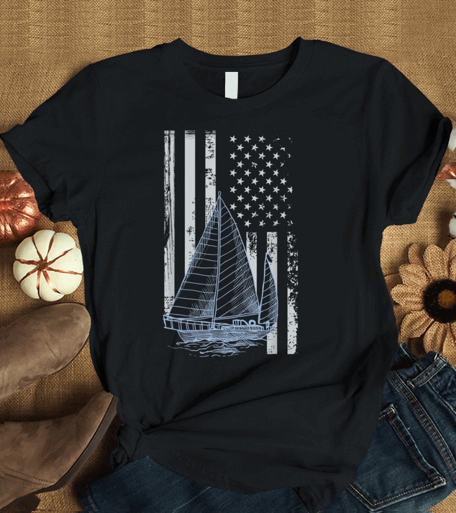 American Flag Nautical Sailing Adventure Extravaganza T-Shirt