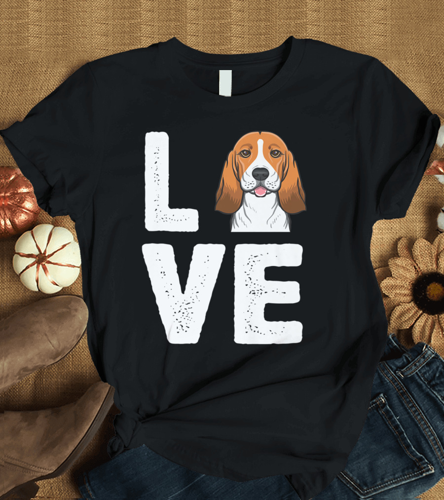 LOVE with Beagle Illustration - Beagle Beagle Lover T-Shirt