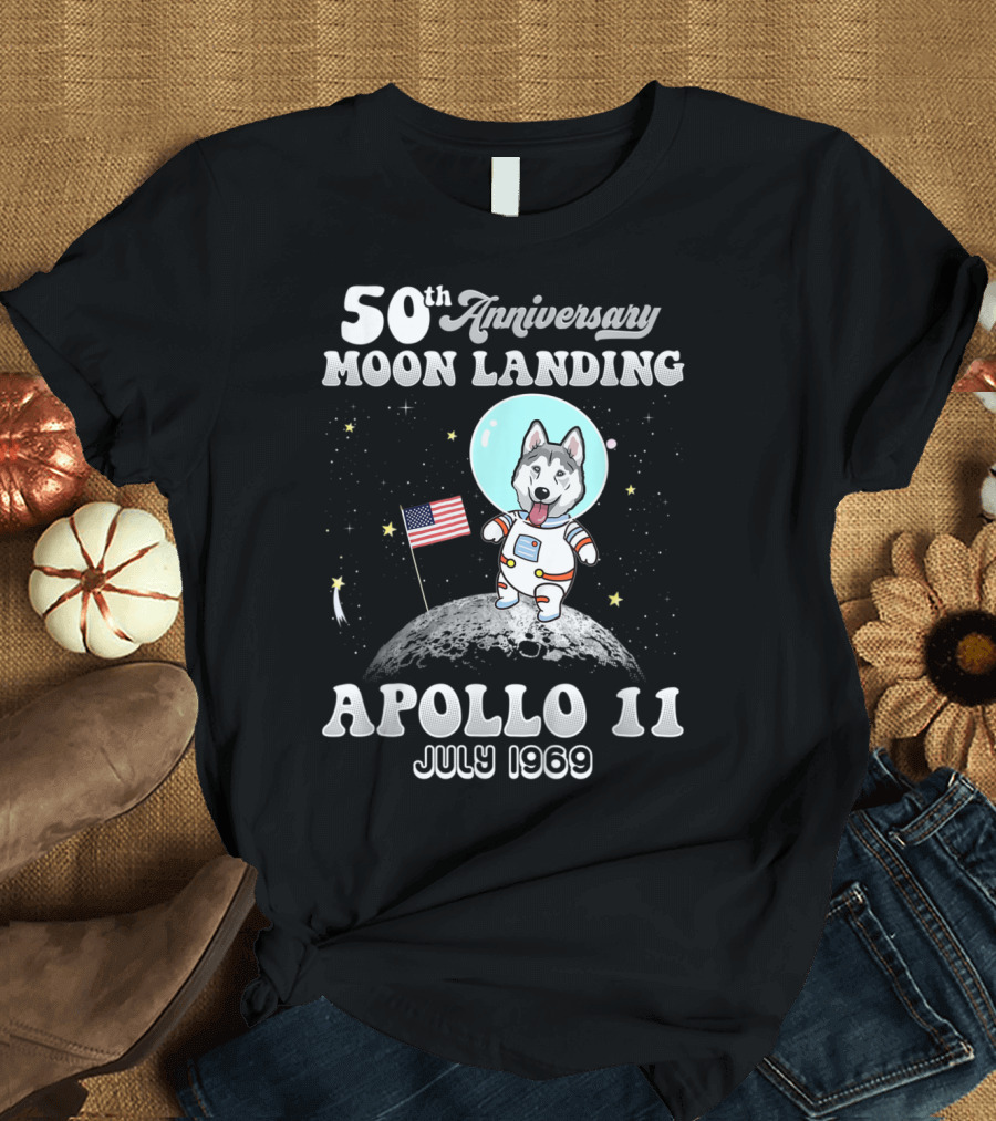 50th Anniversary Moon Landing Apollo 11 Husky July 1969 T-Shirt
