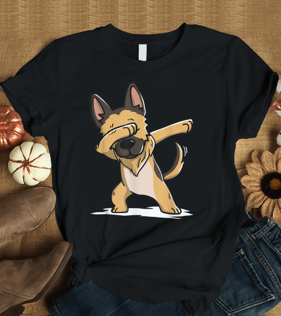 German Shepherd Dabbing Dance Pose Humor T-Shirt