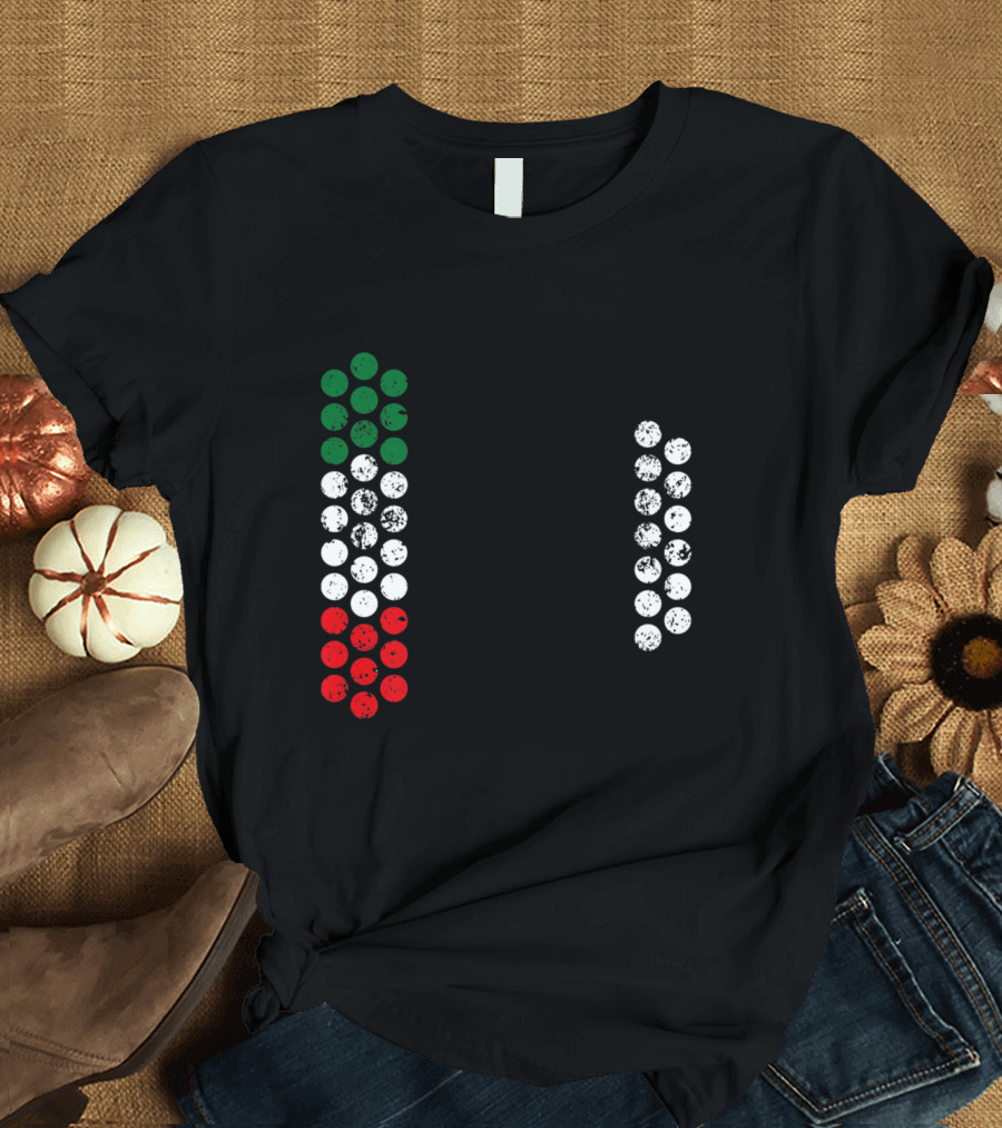Air Accordion Italian Flag Button Pattern Music Instrument T-Shirt