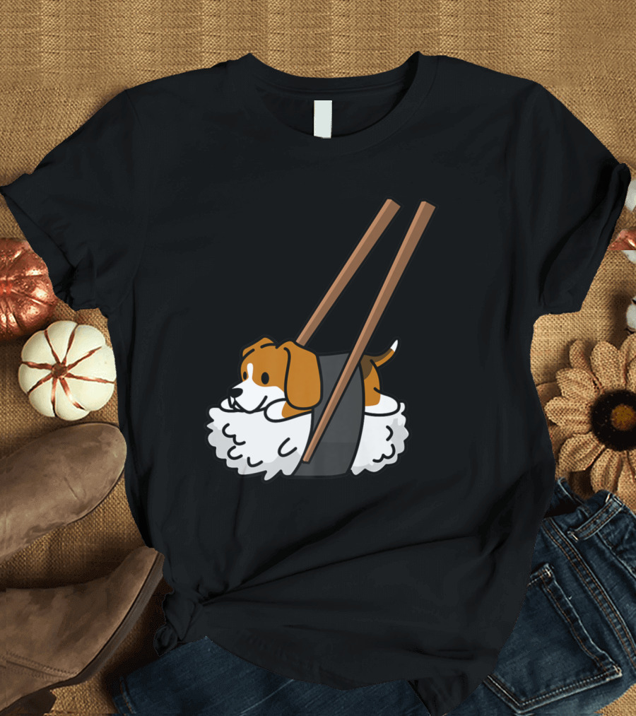 Beagle Sushi Roll Humor with Cute Dog T-Shirt
