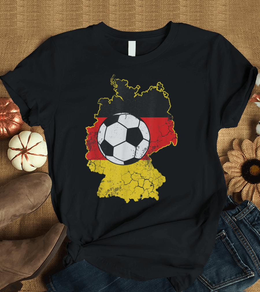 German Flag Soccer Football Map of Germany T-Shirt