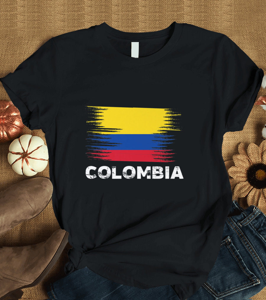 Colombia Colombian Flag Brush Stroke T-Shirt