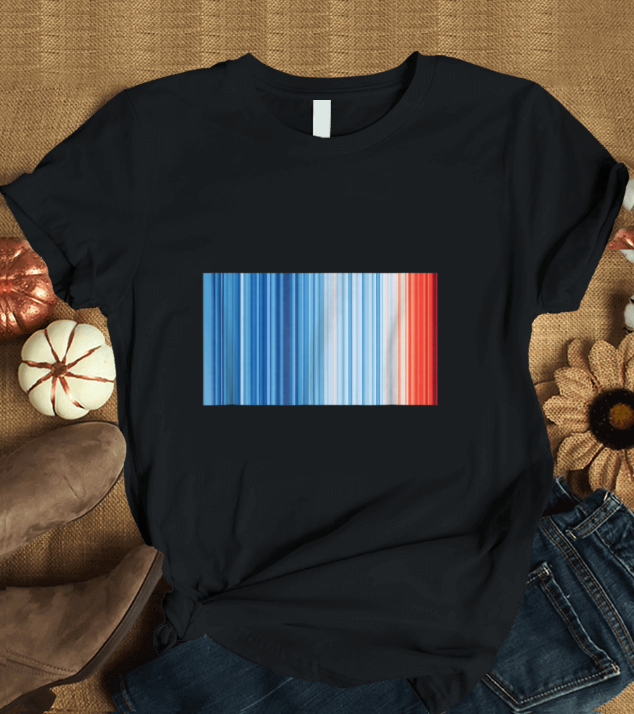Global Warming Blue Red Stripe Pattern Climate Change Temperature Stripes T-Shirt