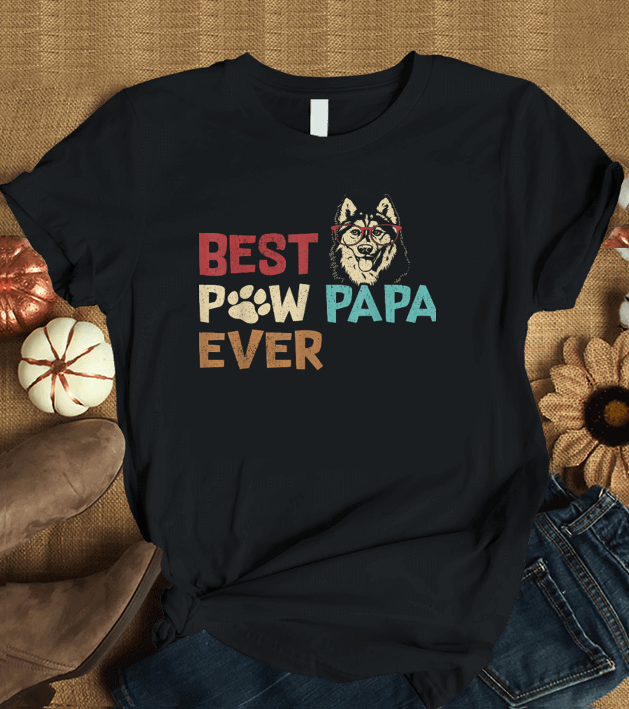 Best Paw Husky Papa Ever T-Shirt