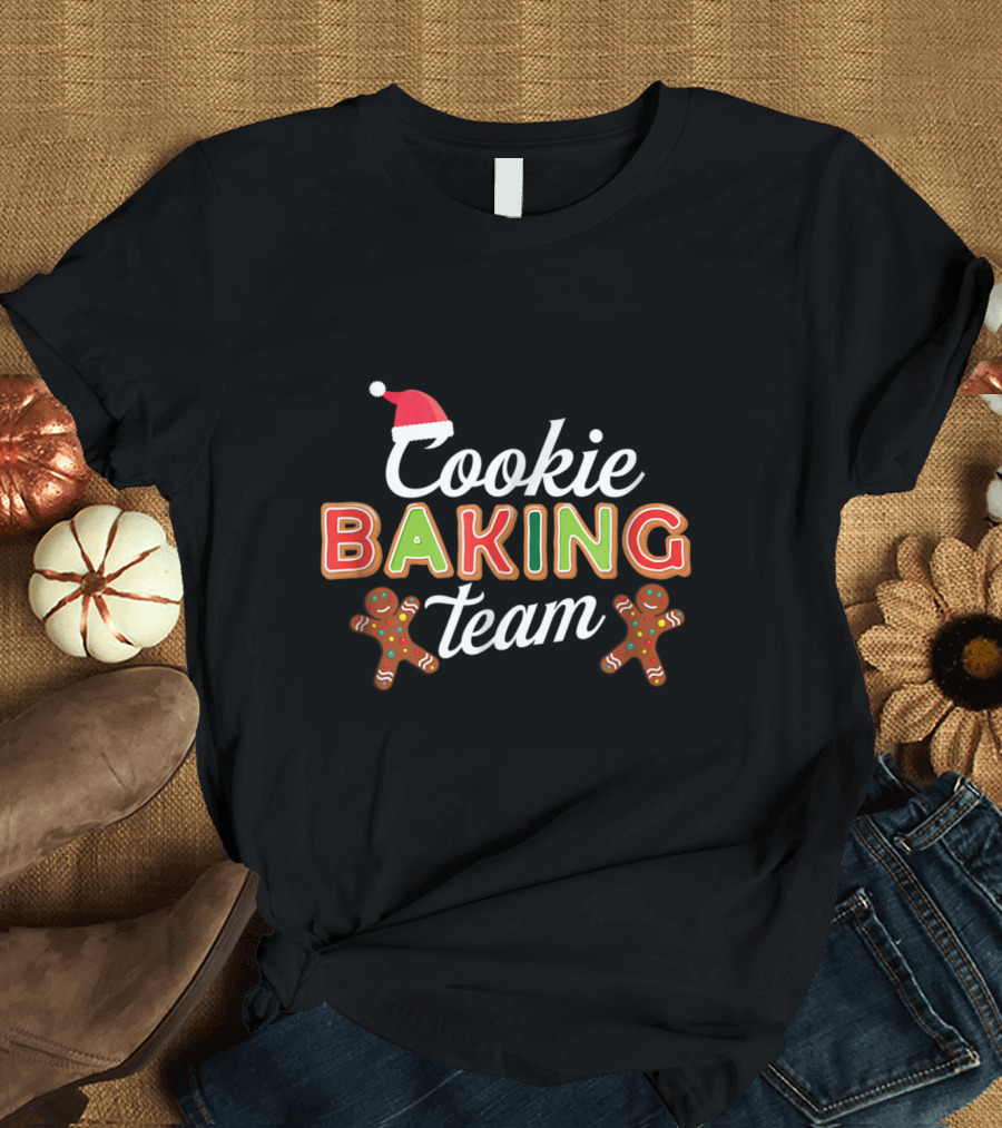 Cookie Baking Team Holiday Festive Gingerbread Santa Hat T-Shirt