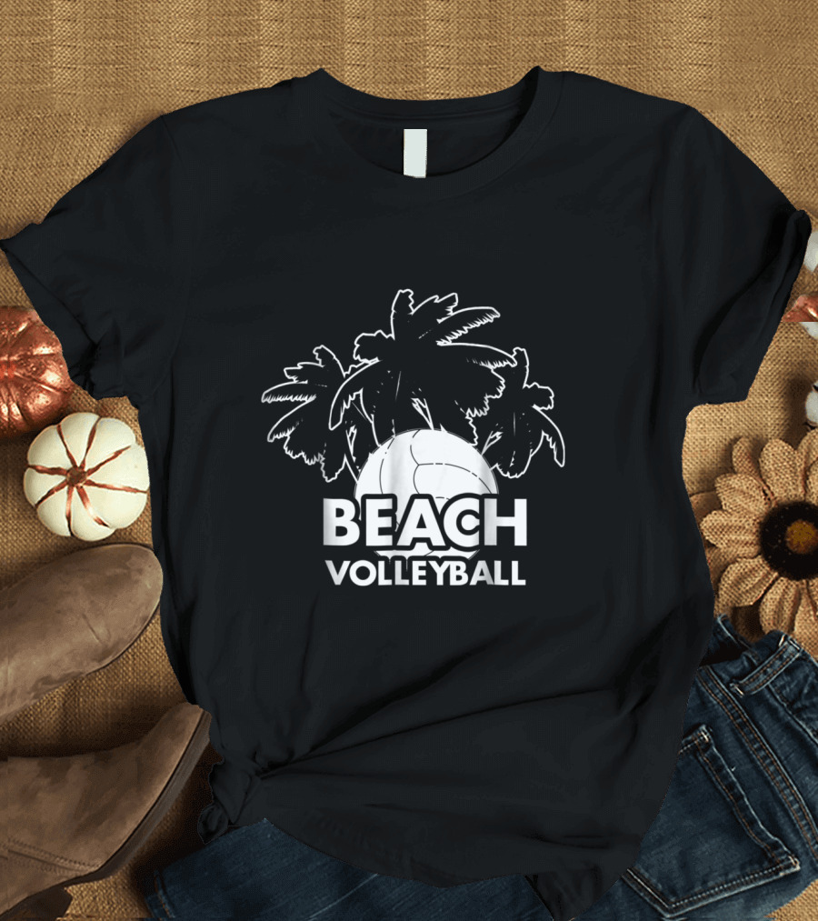 Beach Volleyball Palm Trees Sports T-Shirt