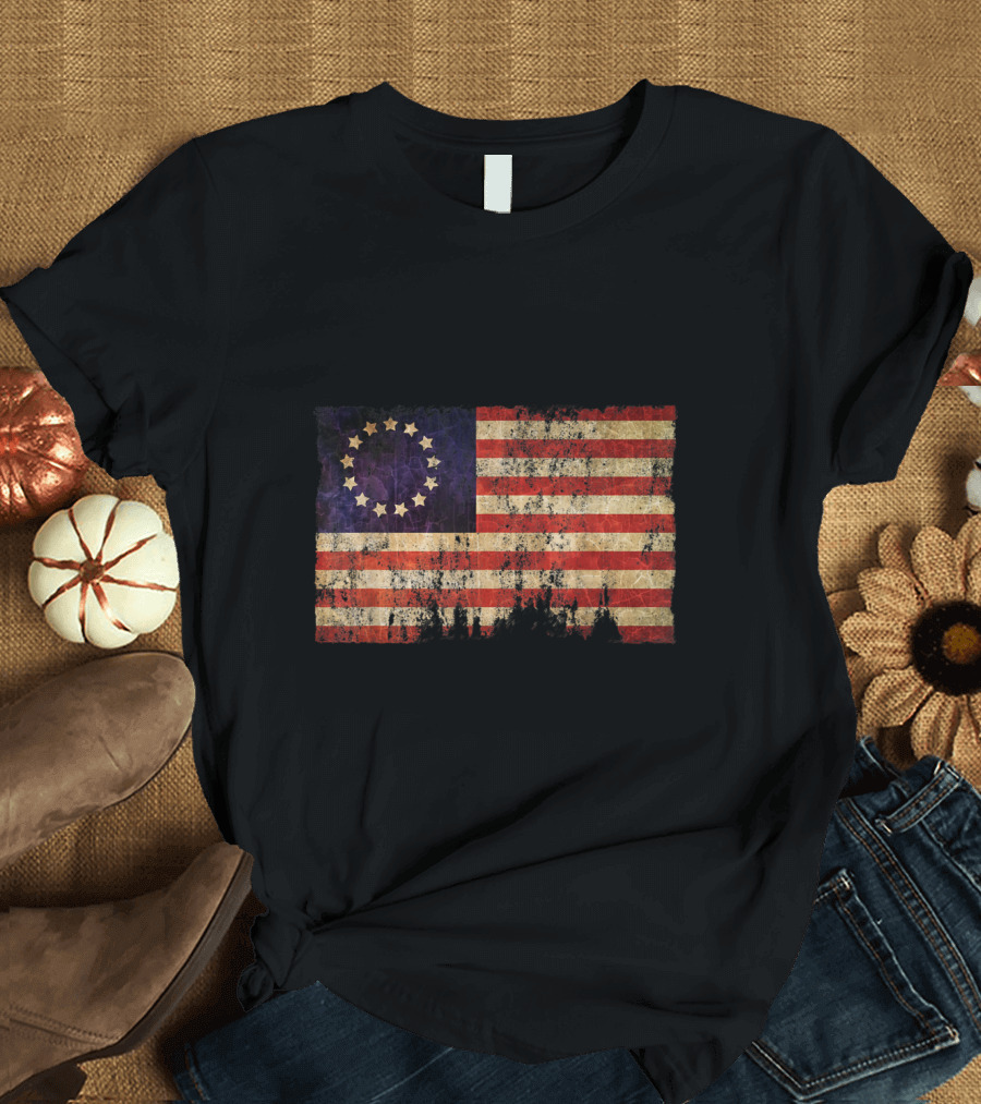 Betsy Ross American Flag Vintage T-Shirt