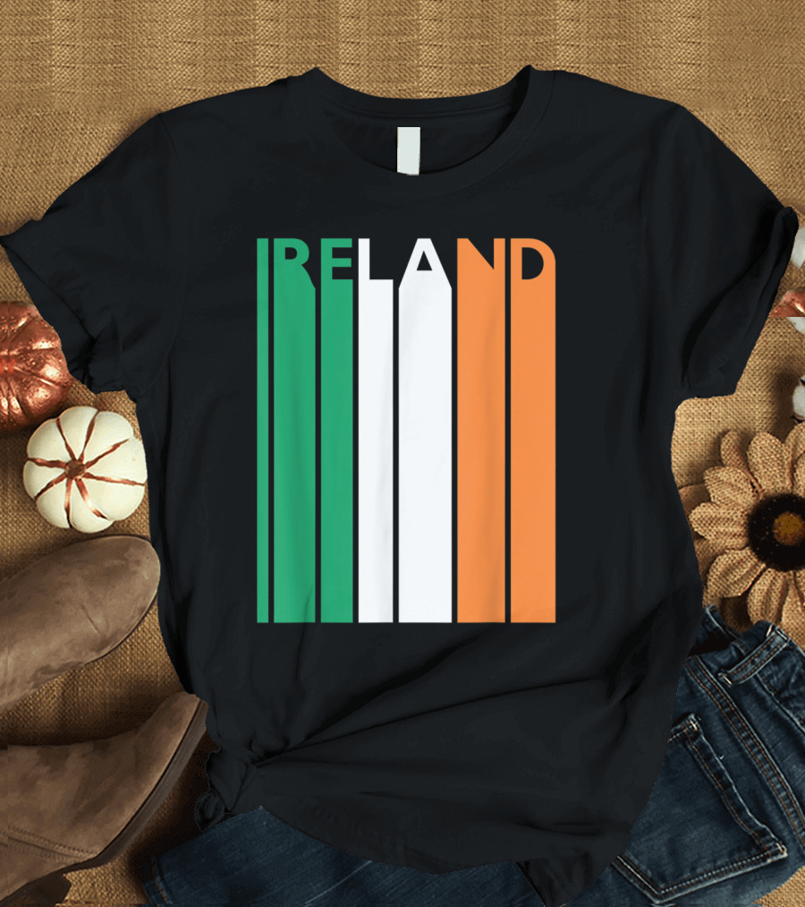 Ireland Vintage Flag with Tricolor Stripe T-Shirt