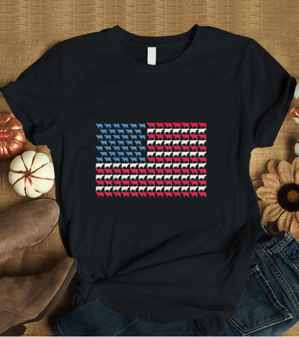 T-Shirt: Cow Patterned American Flag Heifer Design for US 4th of July T-Shirt Cow Patterned American Flag Heifer Design for US 4th of July T-Shirt