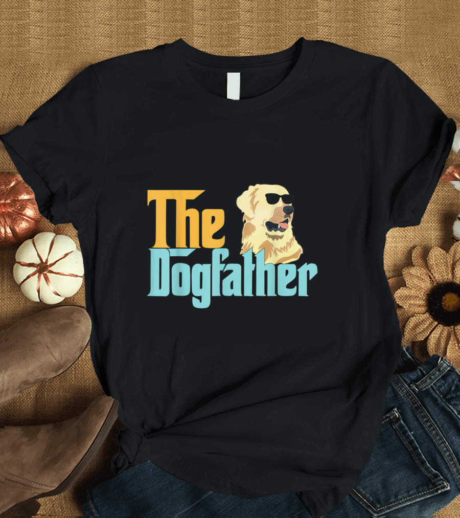 Golden Retriever The Dogfather Sunglasses T-Shirt