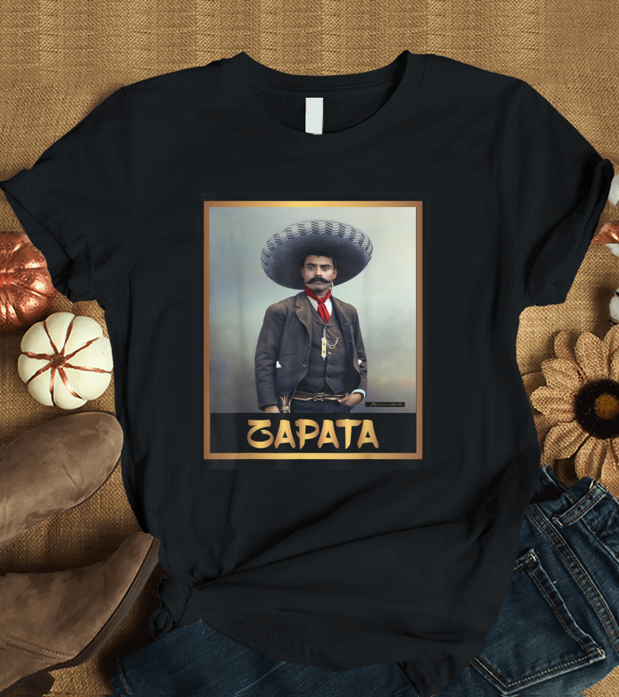Zapata Gold Iconic Historical Mexican Revolutionary Leader T-Shirt