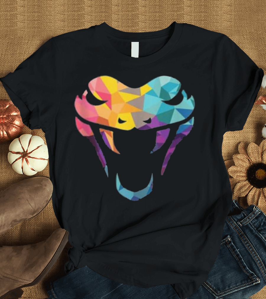 Colorful Rainbow Geometric Snake Head T-Shirt