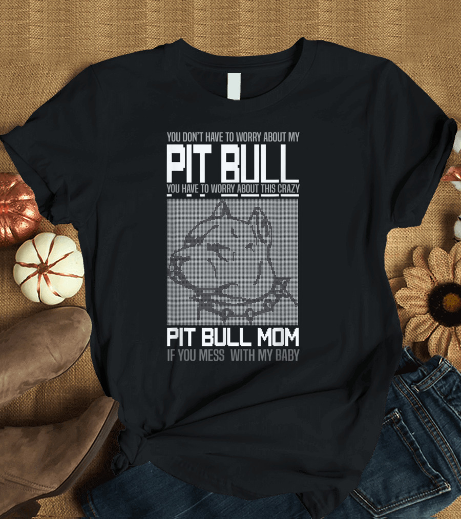 You Don't Have to Worry About My Pit Bull You Have to Worry About This Crazy Pit Bull Mom If You Mess With My Baby T-Shirt
