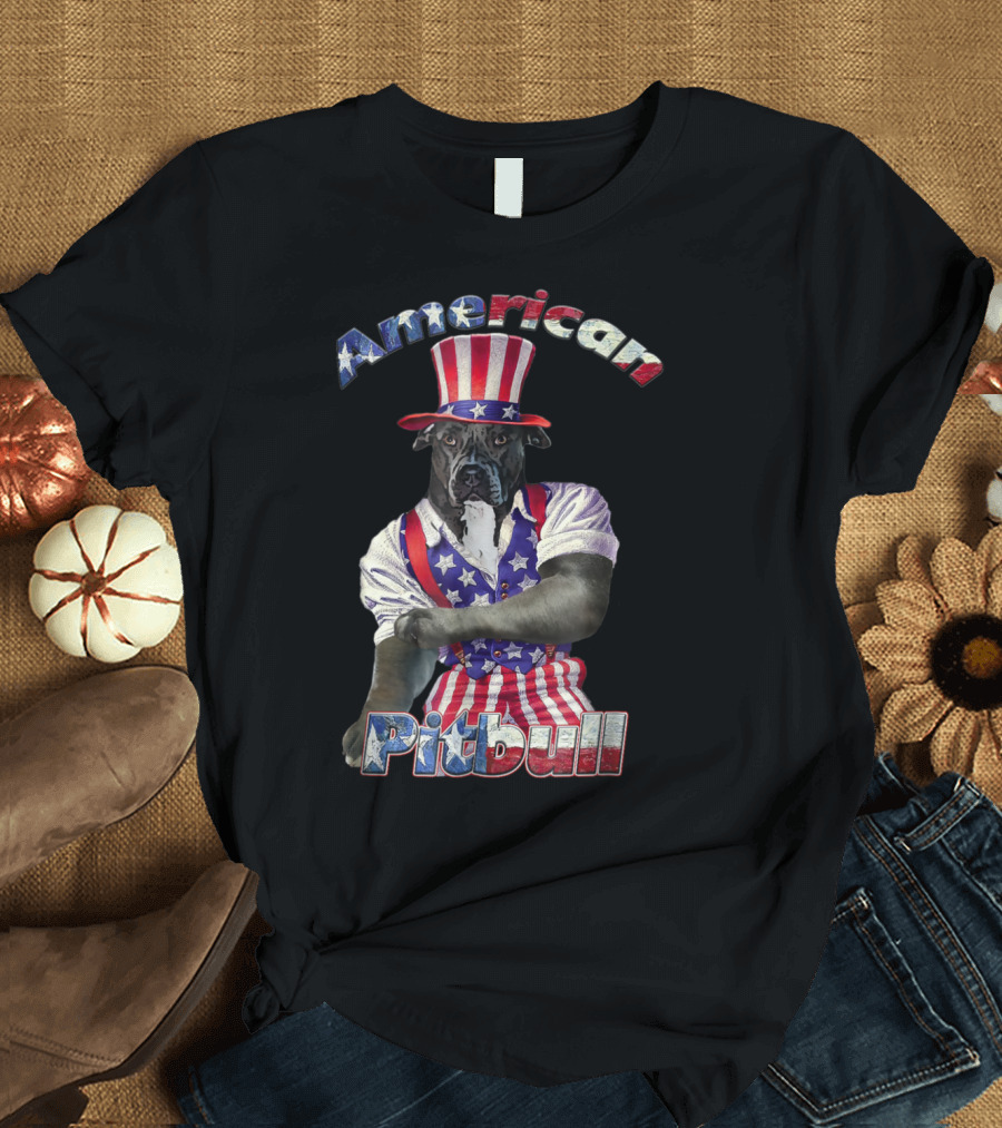 American Pitbull Patriotic Uncle Sam T-Shirt