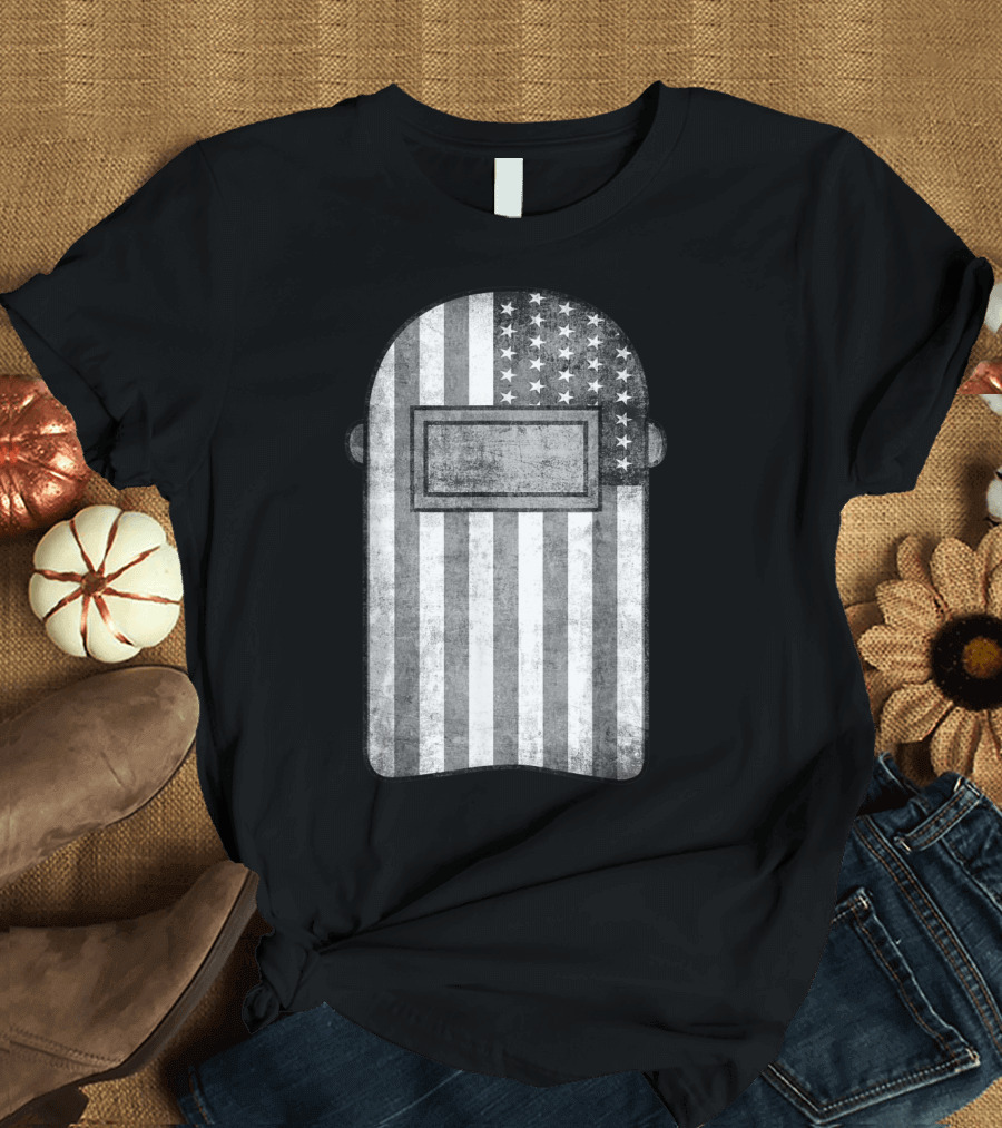 American Welder Welding Helmet US Flag T-Shirt