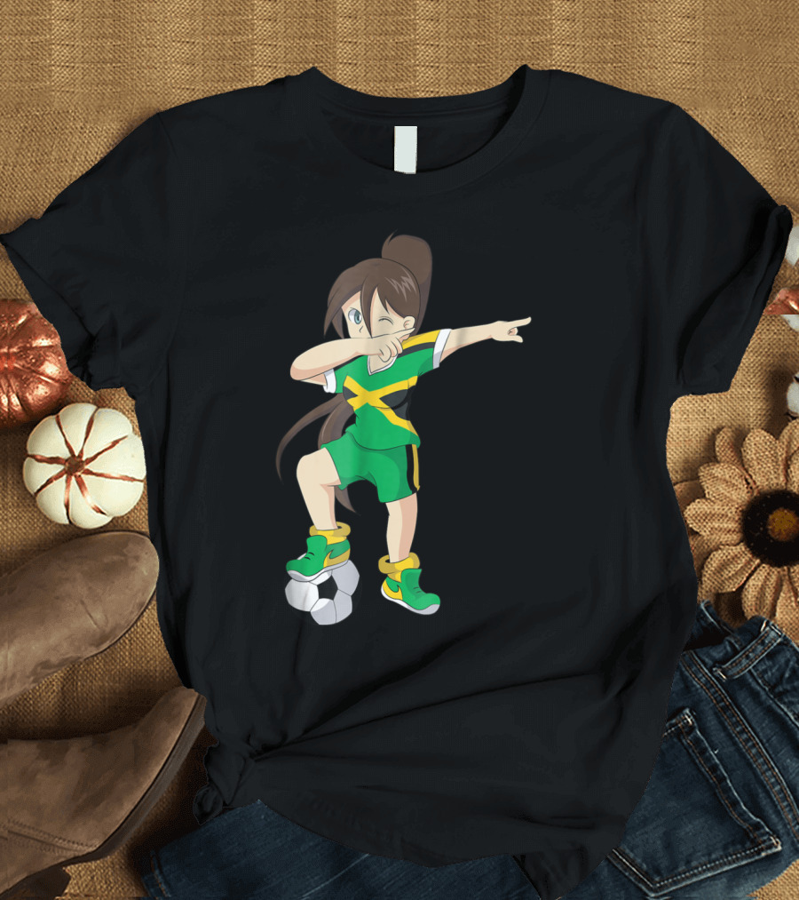 Jamaica Soccer Dabbing Animation with Girl in Green Uniform T-Shirt