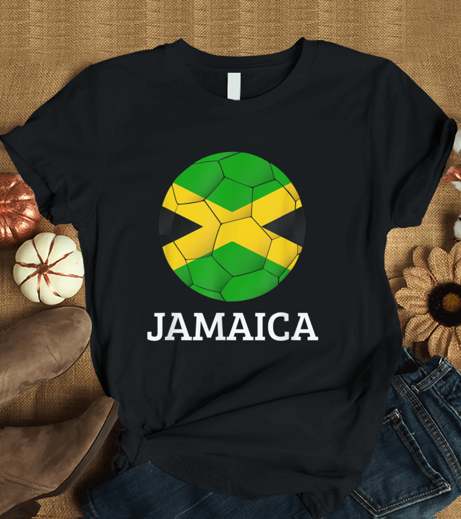 Jamaica Soccer Ball with Jamaican Flag T-Shirt