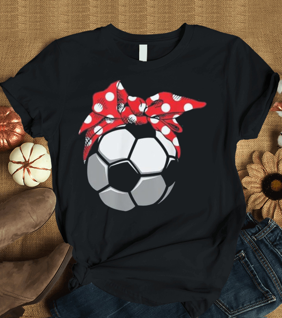 Soccer Mom Ball with Red Polka Dot Bandana T-Shirt