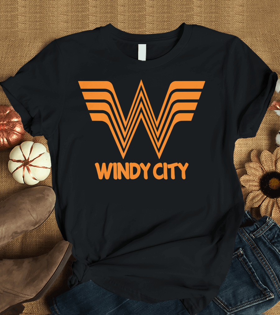 Windy City Chicago W Logo Burger Texas Influence T-Shirt
