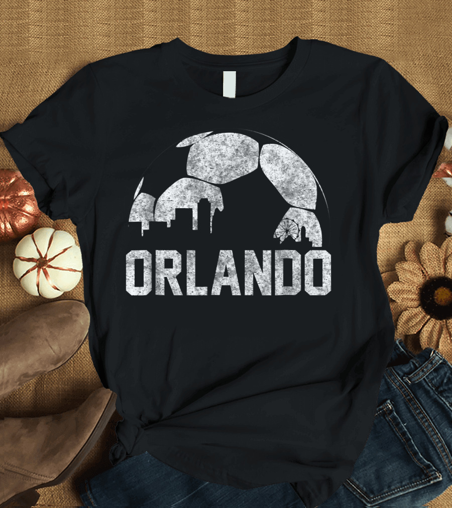 Orlando Soccer City Skyline Soccer Ball Elements T-Shirt